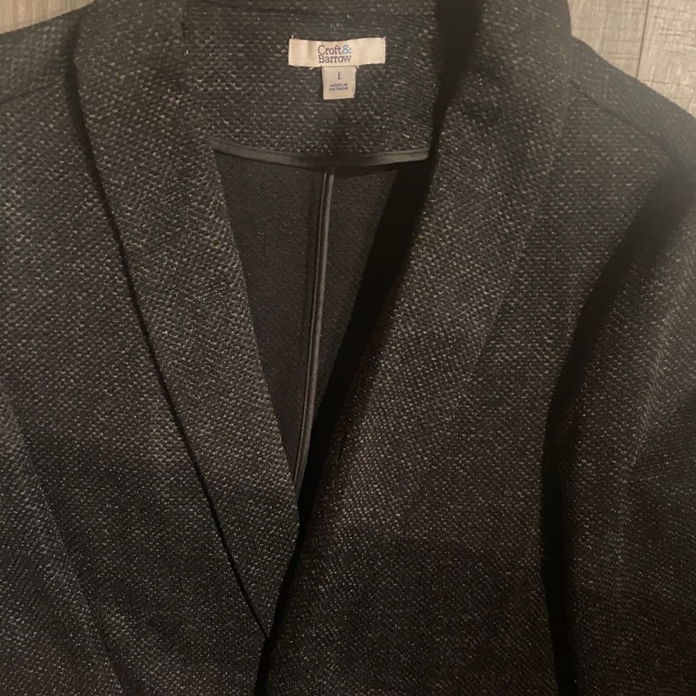 charcol structured blazer- effortless stretch